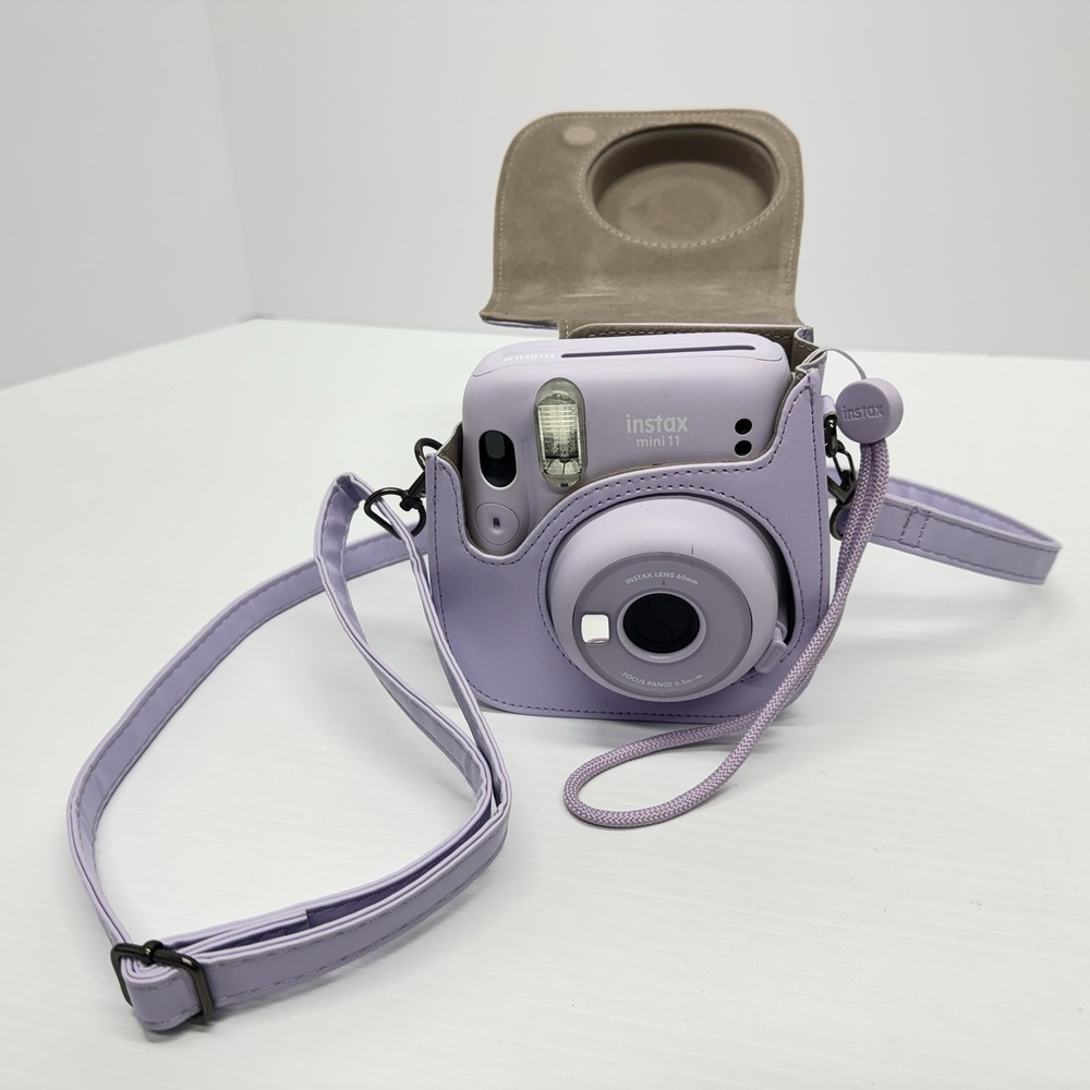 Fujifilm Instax Mini 11 Instant Film Camera Lilac Purple w/ Case Tested Working